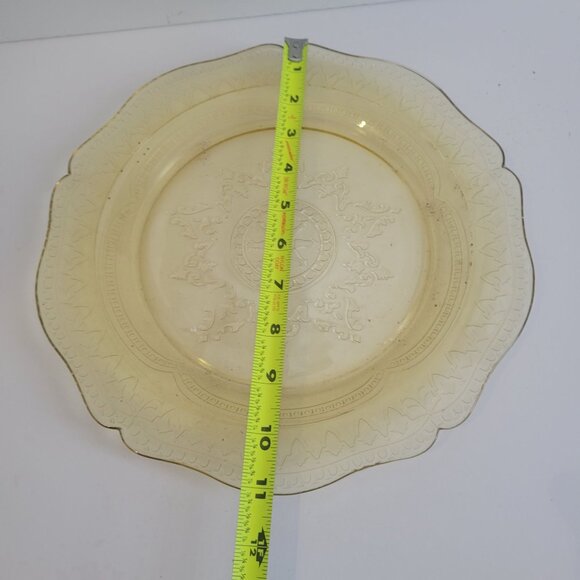 Vintage Federal Amber Glass CakePlate With Embossed Pattern - Picture 3 of 3